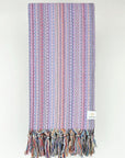 Folded multi-colour scarf cotton in the lavender base colour.