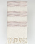 Folded scarf with linen & cotton blend in brown colour.